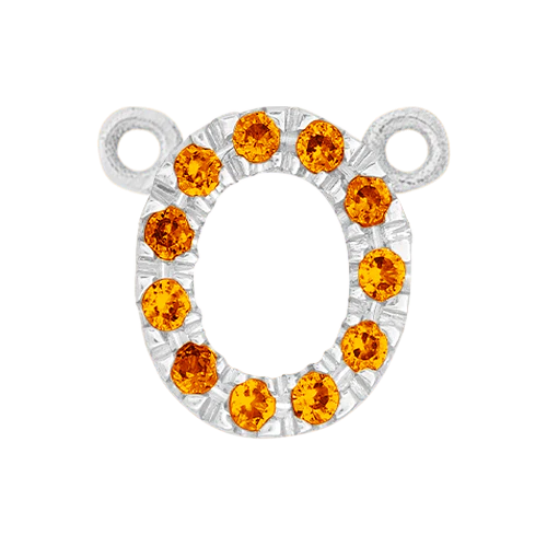Orange Sapphire + 14k White Gold Letter Charm - Image 15