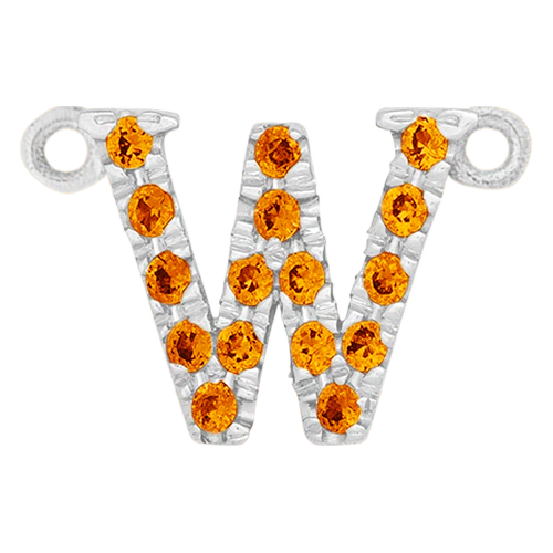 Orange Sapphire + 14k White Gold Letter Charm - Image 23