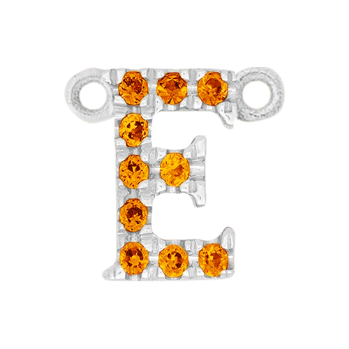 Orange Sapphire + 14k White Gold Letter Charm - Image 5