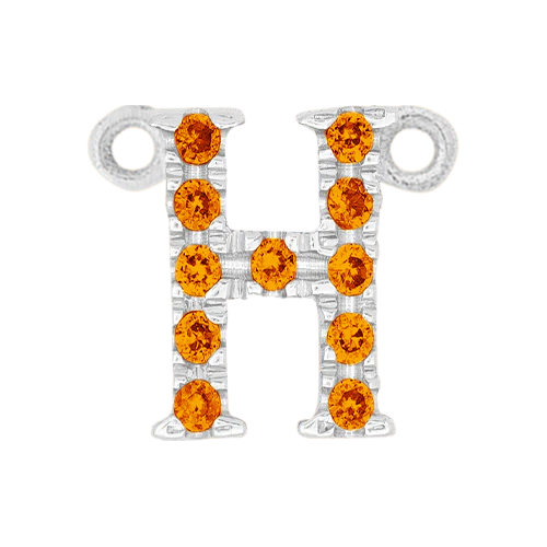 Orange Sapphire + 14k White Gold Letter Charm - Image 8