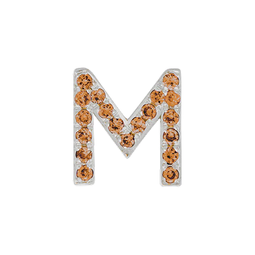 Orange Sapphire + 14k White Gold Letter Charm - Image 13