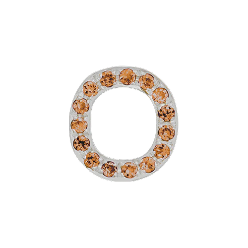 Orange Sapphire + 14k White Gold Letter Charm - Image 15