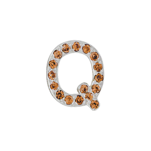 Orange Sapphire + 14k White Gold Letter Charm - Image 17