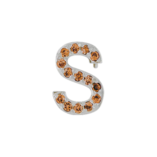 Orange Sapphire + 14k White Gold Letter Charm - Image 19