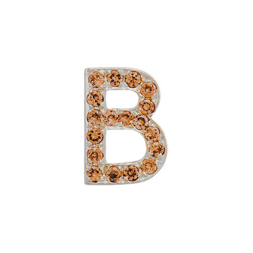 Orange Sapphire + 14k White Gold Letter Charm - Image 2
