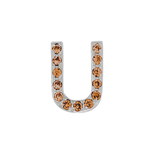 Orange Sapphire + 14k White Gold Letter Charm - Image 21