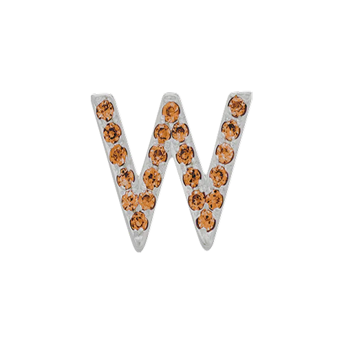 Orange Sapphire + 14k White Gold Letter Charm - Image 23