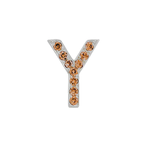 Orange Sapphire + 14k White Gold Letter Charm - Image 25