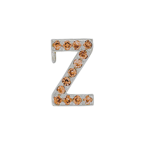 Orange Sapphire + 14k White Gold Letter Charm - Image 26