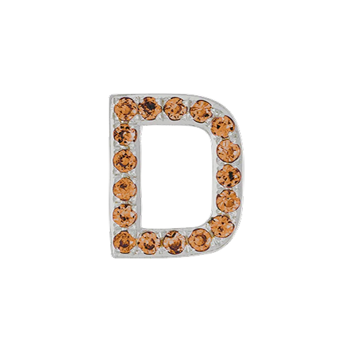 Orange Sapphire + 14k White Gold Letter Charm - Image 4