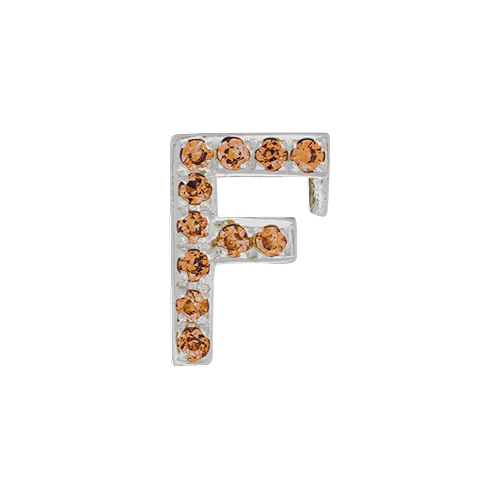 Orange Sapphire + 14k White Gold Letter Charm - Image 6