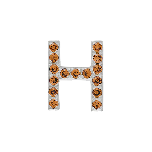 Orange Sapphire + 14k White Gold Letter Charm - Image 8