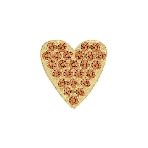 Orange Sapphire + 14k Yellow Gold Emoji Charm - Image 3