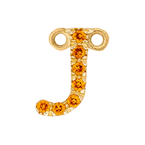 Orange Sapphire + 14k Yellow Gold Letter Charm - Image 10