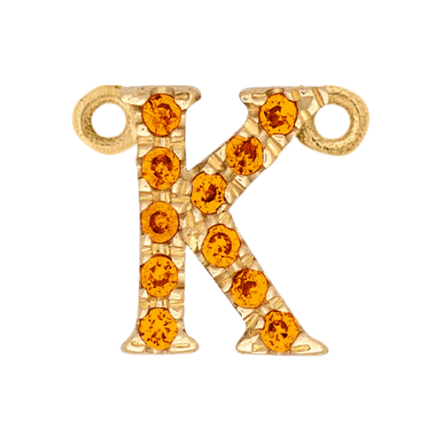 Orange Sapphire + 14k Yellow Gold Letter Charm - Image 11
