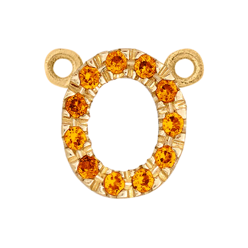 Orange Sapphire + 14k Yellow Gold Letter Charm - Image 15