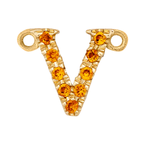 Orange Sapphire + 14k Yellow Gold Letter Charm - Image 22