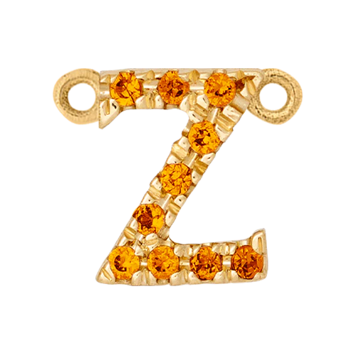 Orange Sapphire + 14k Yellow Gold Letter Charm - Image 26