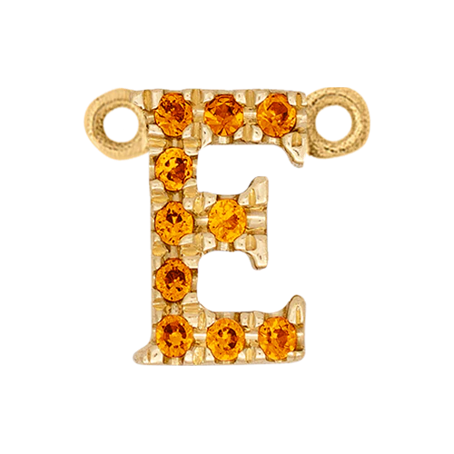 Orange Sapphire + 14k Yellow Gold Letter Charm - Image 5