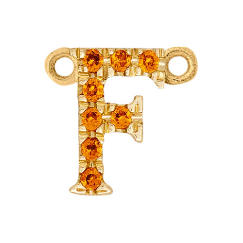 Orange Sapphire + 14k Yellow Gold Letter Charm - Image 6