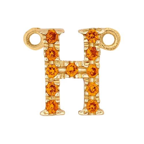 Orange Sapphire + 14k Yellow Gold Letter Charm - Image 8