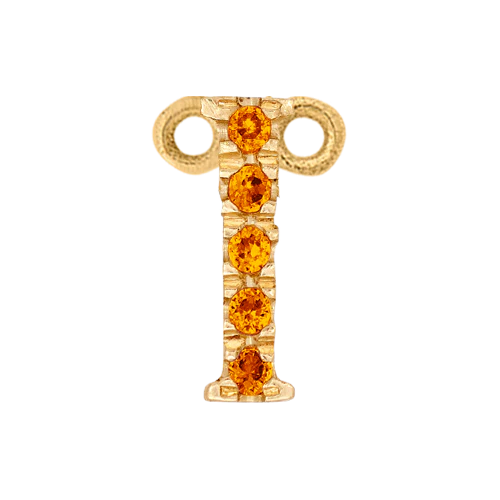 Orange Sapphire + 14k Yellow Gold Letter Charm - Image 9