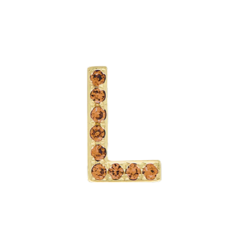 Orange Sapphire + 14k Yellow Gold Letter Charm - Image 12