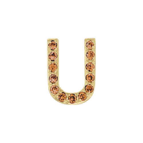 Orange Sapphire + 14k Yellow Gold Letter Charm - Image 21