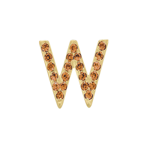 Orange Sapphire + 14k Yellow Gold Letter Charm - Image 23