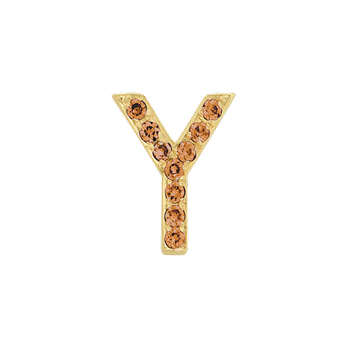 Orange Sapphire + 14k Yellow Gold Letter Charm - Image 25