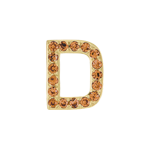 Orange Sapphire + 14k Yellow Gold Letter Charm - Image 4