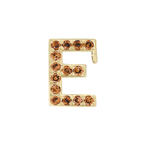Orange Sapphire + 14k Yellow Gold Letter Charm - Image 5