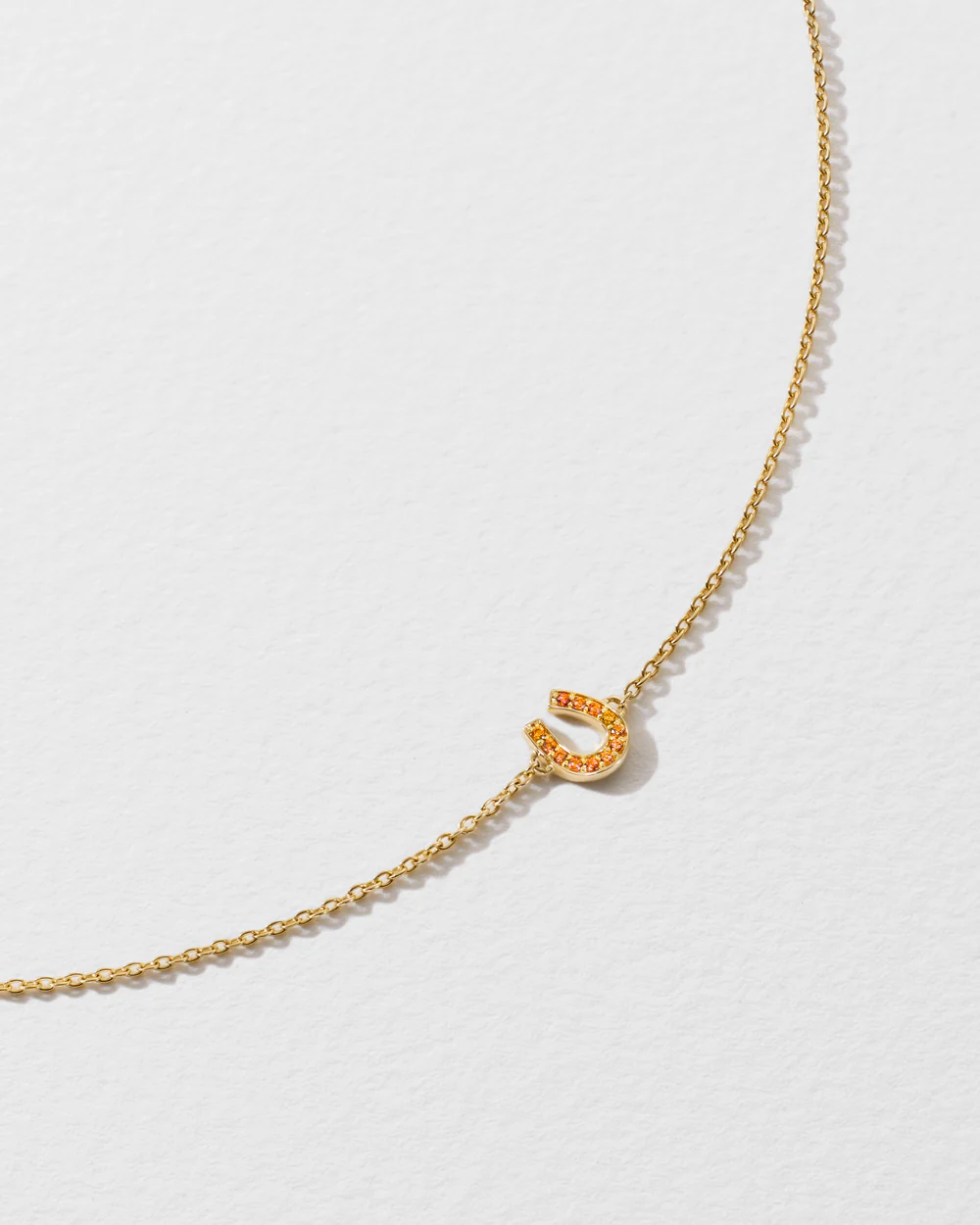 Orange Sapphire Horseshoe Icon Bracelet - Image 2