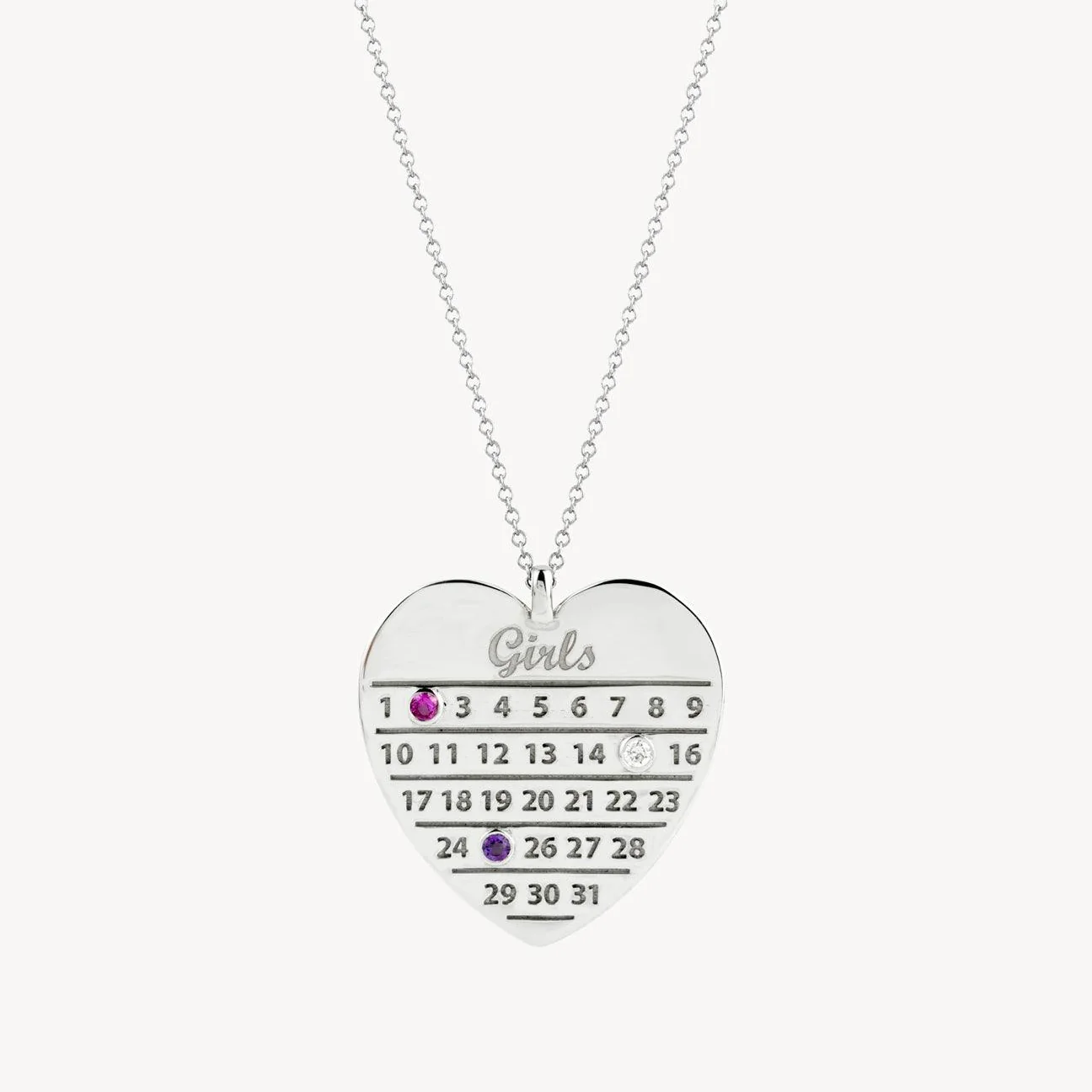 Personalised Diamond Days Heart Calendar Necklace - Image 5