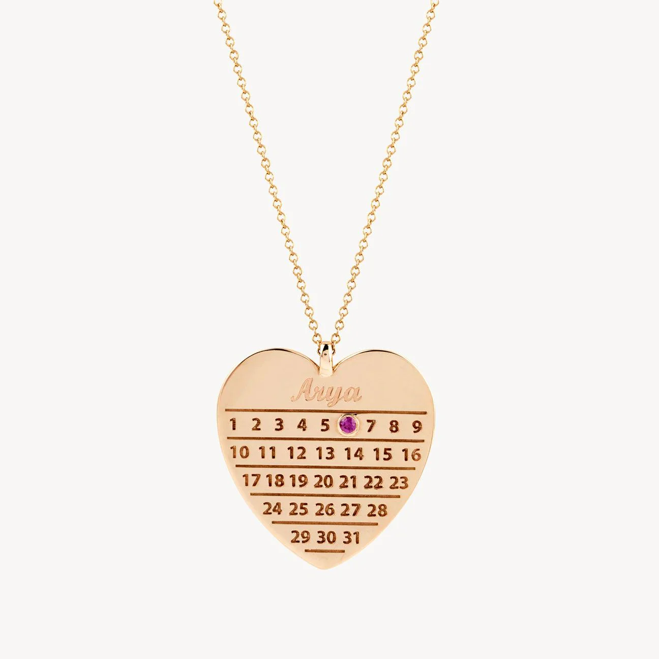 Personalised Diamond Days Heart Calendar Necklace - Image 6