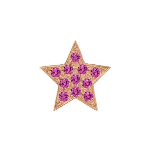Pink Sapphire + 14k Rose Gold Emoji Charm - Image 2