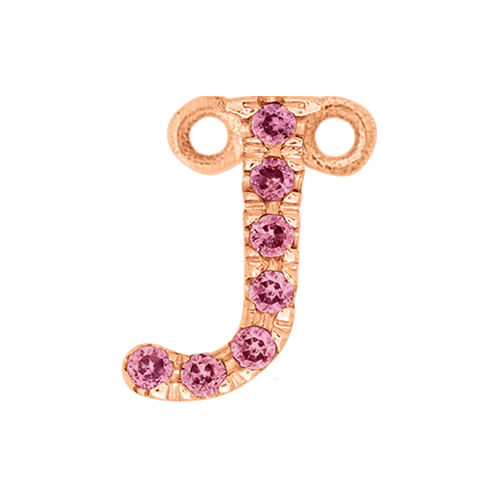 Pink Sapphire + 14k Rose Gold Letter Charm - Image 10