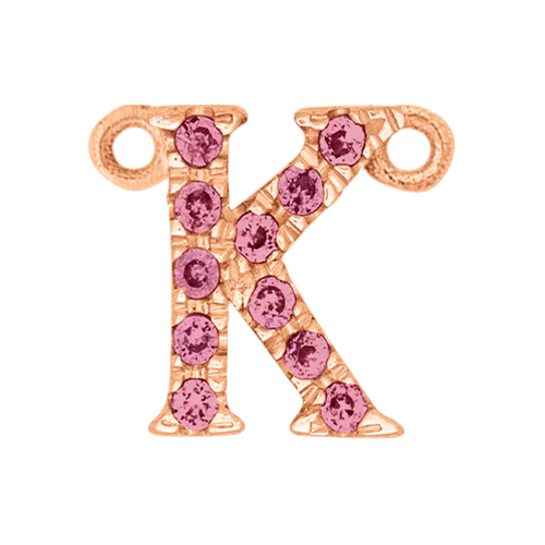 Pink Sapphire + 14k Rose Gold Letter Charm - Image 11