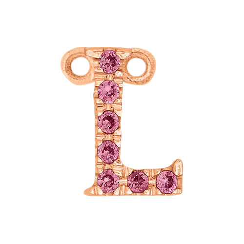Pink Sapphire + 14k Rose Gold Letter Charm - Image 12