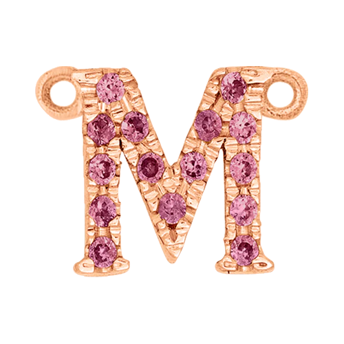 Pink Sapphire + 14k Rose Gold Letter Charm - Image 13