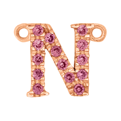Pink Sapphire + 14k Rose Gold Letter Charm - Image 14