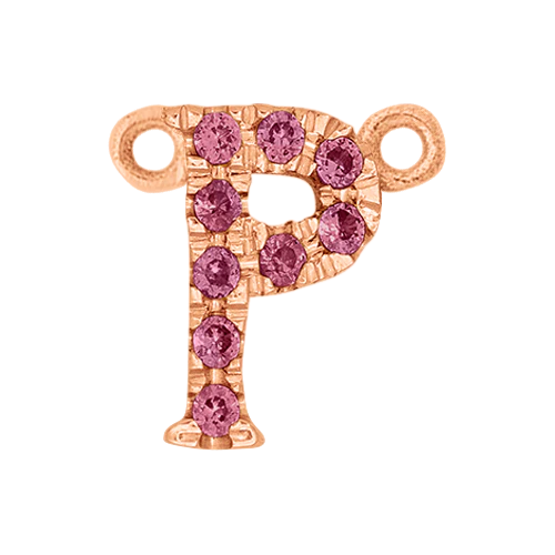 Pink Sapphire + 14k Rose Gold Letter Charm - Image 16