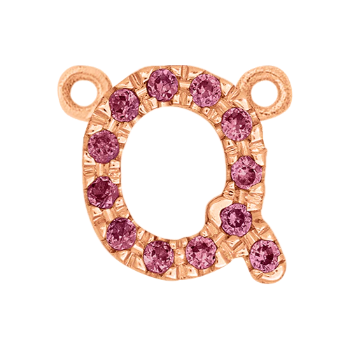 Pink Sapphire + 14k Rose Gold Letter Charm - Image 17