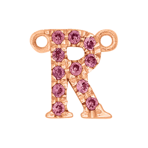 Pink Sapphire + 14k Rose Gold Letter Charm - Image 18