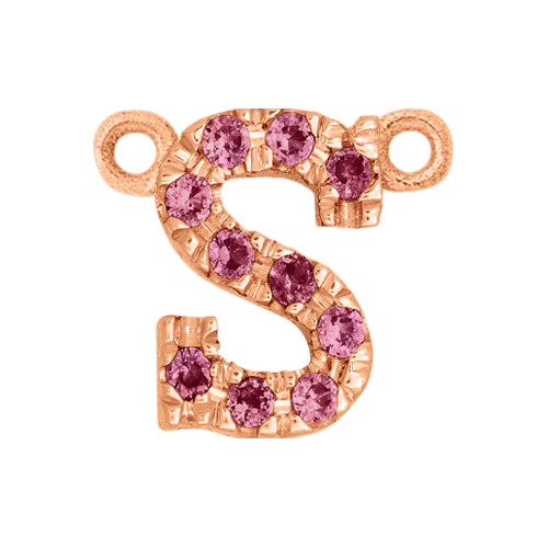Pink Sapphire + 14k Rose Gold Letter Charm - Image 19