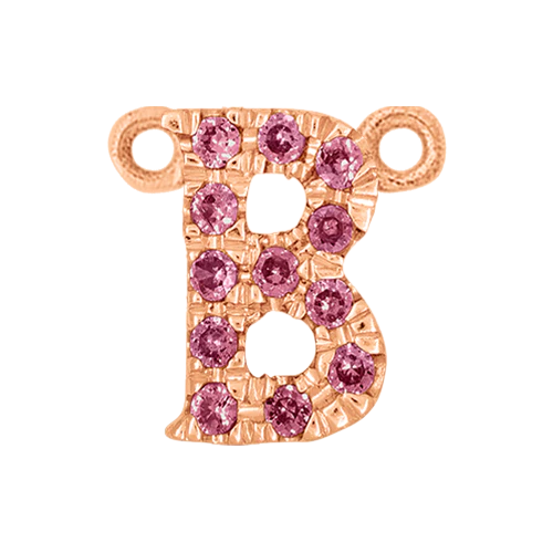 Pink Sapphire + 14k Rose Gold Letter Charm - Image 2