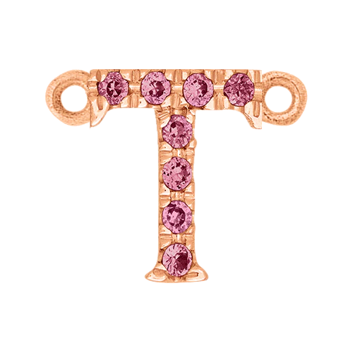 Pink Sapphire + 14k Rose Gold Letter Charm - Image 20