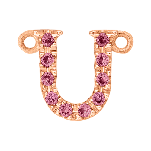 Pink Sapphire + 14k Rose Gold Letter Charm - Image 21