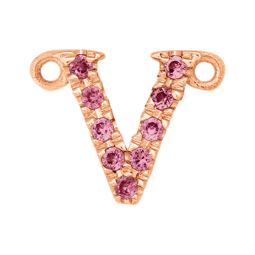 Pink Sapphire + 14k Rose Gold Letter Charm - Image 22