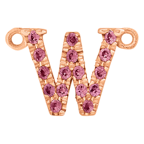 Pink Sapphire + 14k Rose Gold Letter Charm - Image 23